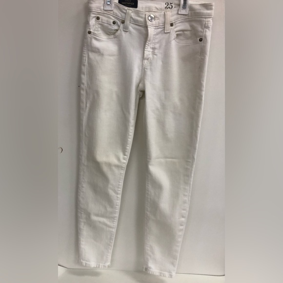 J CREW TOOTHPICK ANNKLE SKINNY OFF WHITE JEANS IN SIZE 25 - Picture 6 of 9